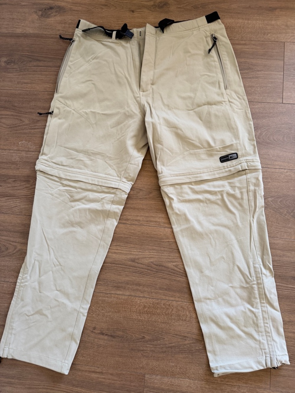 REI Men's Zip-Off Chinos in Light Beige